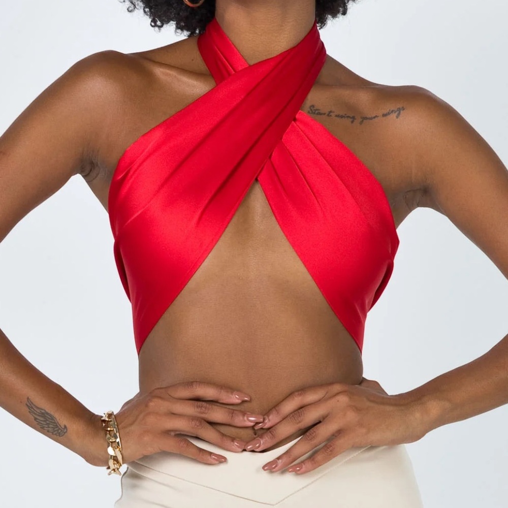 Princess Polly Saxon Red Top (Size 6)